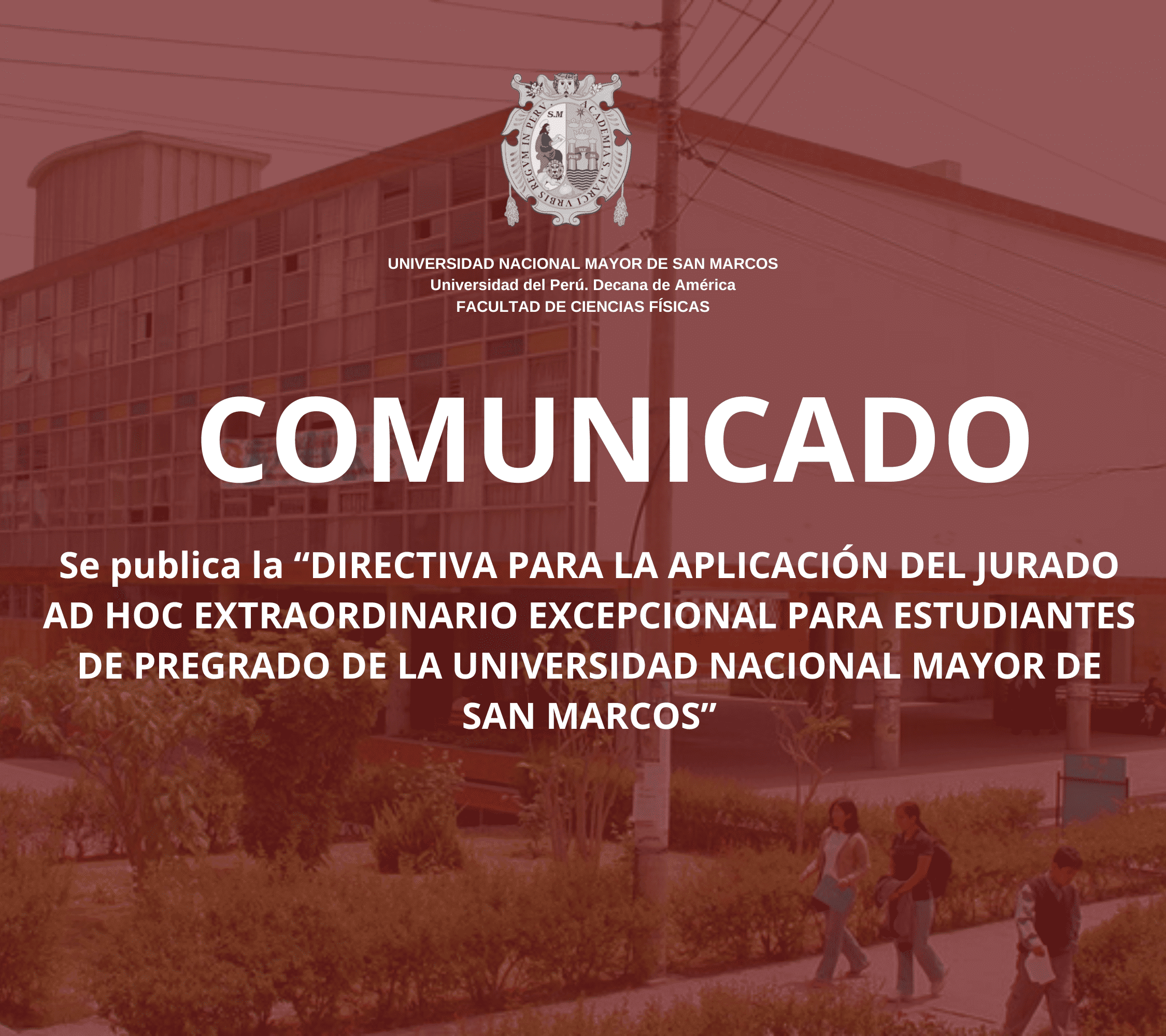 DIRECTIVA PARA LA APLICACIÓN DEL JURADO AD HOC EXTRAORDINARIO EXCEPCIONAL PARA ESTUDIANTES DE PREGRADO DE LA UNIVERSIDAD NACIONAL MAYOR DE SAN MARCOS
